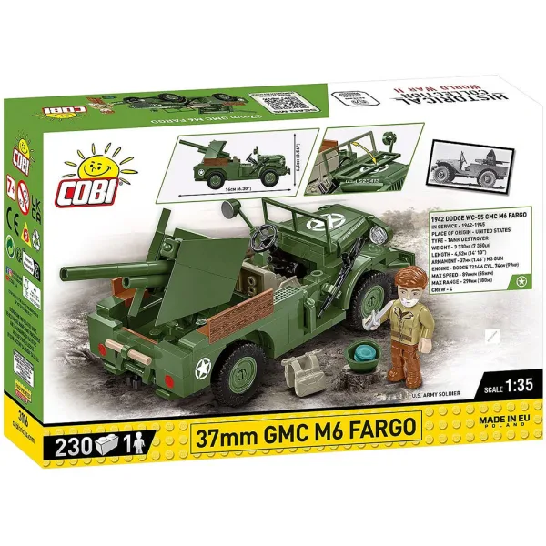 COBI: II. svetovna vojna 37 mm GMC M6 Fargo komplet za sestavljanje (3116) slika 6