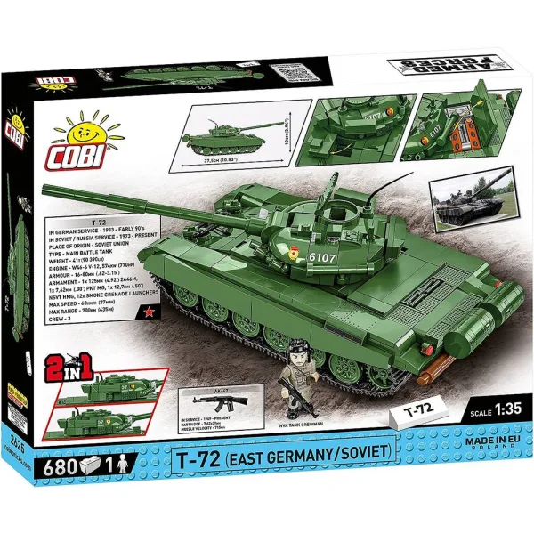 COBI: Oborožene sile T-72 (Vzhodna Nemčija/Sovjetska zveza) sestavljiva igrača - tank (2625) slika 10