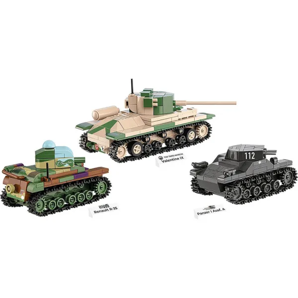 COBI: Panzer I, Renault R35 in Valentine IX – 3 v 1 gradbena igrača (2740) slika 8