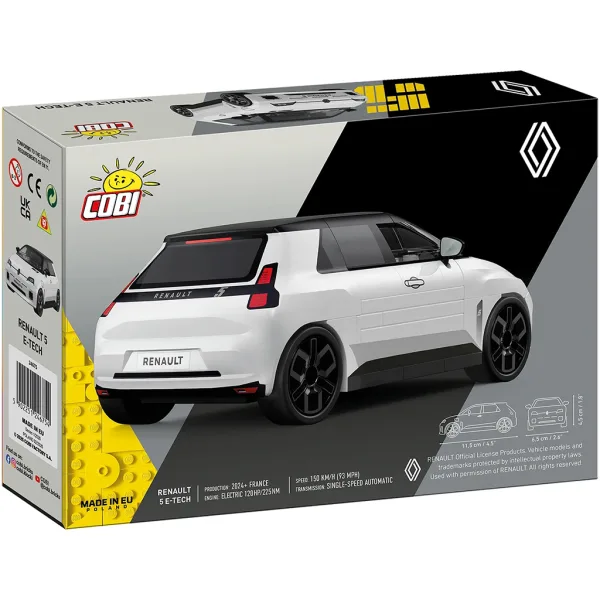 COBI: Renault 5 E-Tech beli avto — sestavljalni komplet (24675) slika 5