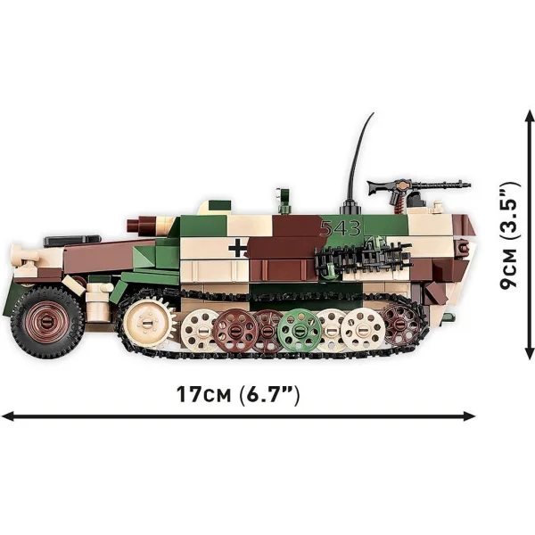 COBI: Sd.Kfz. 251/9 Stummel oklepno vozilo gradbeni komplet (3096) slika 3