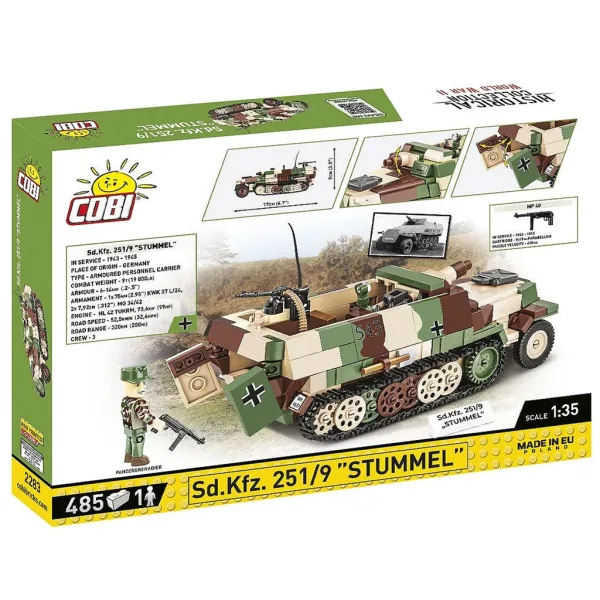COBI: Sd.Kfz. 251/9 Stummel oklepno vozilo gradbeni komplet (3096) slika 4