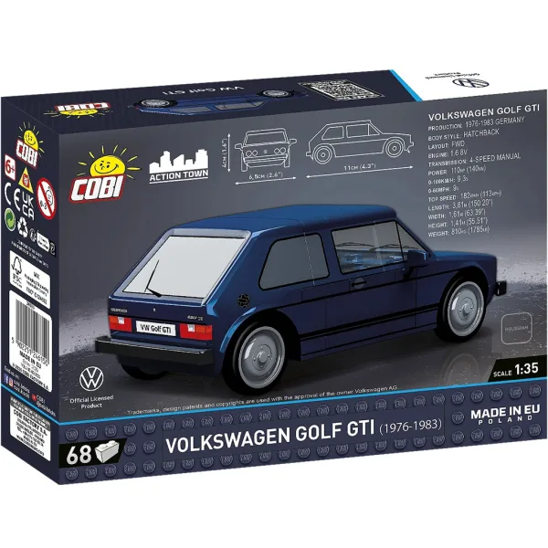 COBI: Volkswagen Golf GTI modra gradbena igrača (24615) slika 3