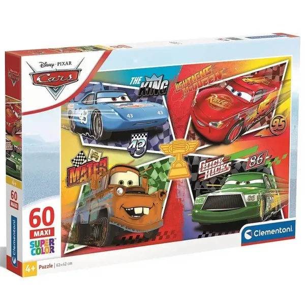 Cars: Maxi Super Color Puzzle 60 kosov - Clementoni slika 1