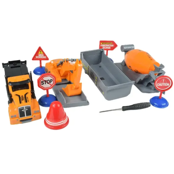 City Truck: Preoblikovljiv gradbeni tovornjak na kolesih z označevalnimi tablicami 19cm slika 8