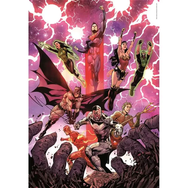 DC Comics: Liga pravice sestavljanka 1000 kosov Compact puzzle 50x70cm - Clementoni slika 2