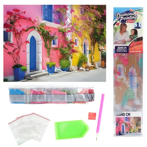 Diamantna sestavljanka: Barve Grčije diamantni slikarski set 30x40 cm slika 2