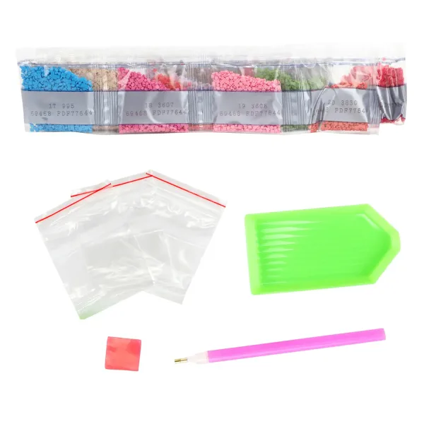 Diamantna sestavljanka: Barvni lev diamantni slikarski set 40x50cm slika 3