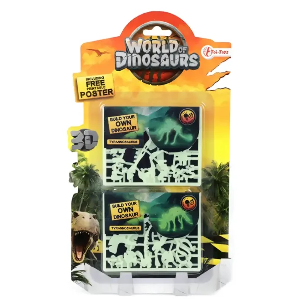Dinozavrska fluorescenčna 3D sestavljanka v več različicah 1 kos slika 3