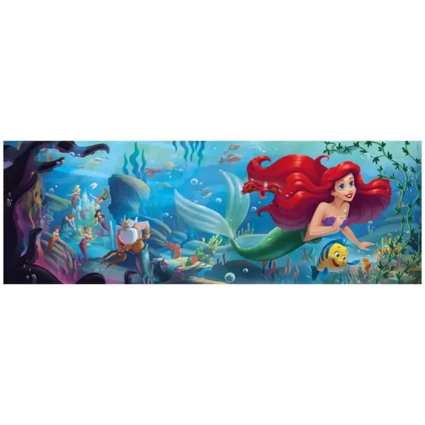 Disney+ - Mala morska deklica 1000-delna panoramska sestavljanka s posterjem - Clementoni slika 2