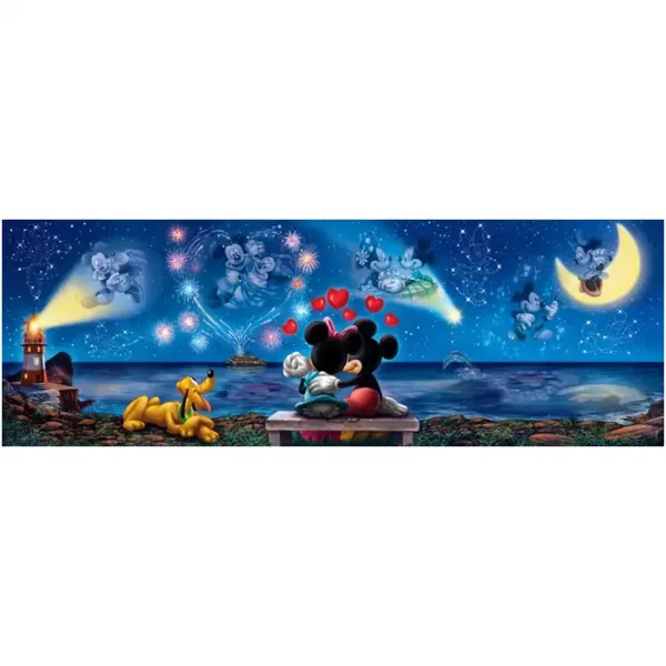 Disney+ - Mickey in Minnie čarobna noč 1000-delna panoramska sestavljanka s posterjem - Clementoni slika 2