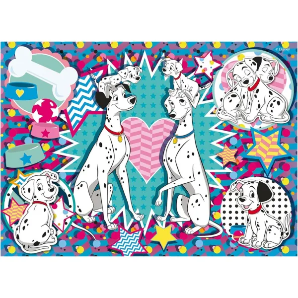Disney 101 dalmatince 2 v 1, 24-delni puzzle in pobarvanka 35x25 cm – Lisciani slika 2