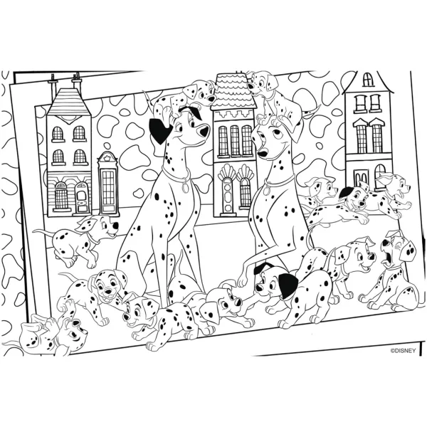 Disney 101 dalmatince 2 v 1, 24-delni puzzle in pobarvanka 50x35cm - Lisciani slika 3