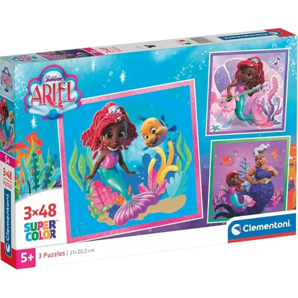 Disney Ariel 3x48 kos Supercolor sestavljanka - Clementoni slika 1