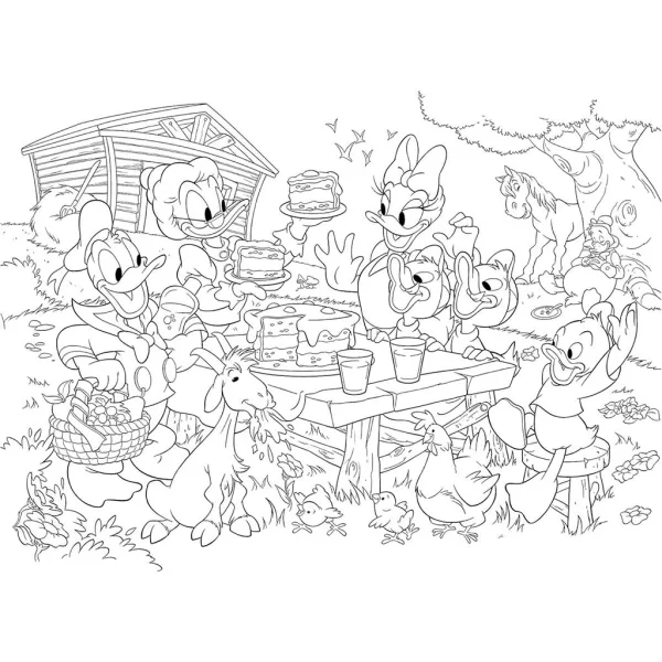 Disney Donaldova račja družina 2 v 1 maxi 35-delni puzzle in pobarvanka 70x50 cm – Lisciani slika 2