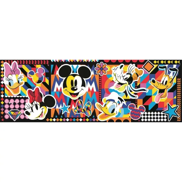 Disney: Klasična panorama sestavljanka Mickey Mouse z 1000 koščki, 98x33cm - Clementoni slika 2