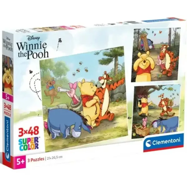 Disney+Medvedek Pu 3x48-delna Supercolor sestavljanka - Clementoni slika 1