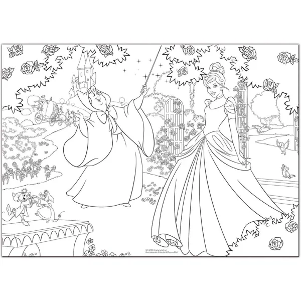 Disney Pepelka 2 v 1 maxi 150-delni puzzle in pobarvanka 70x50 cm - Lisciani slika 2