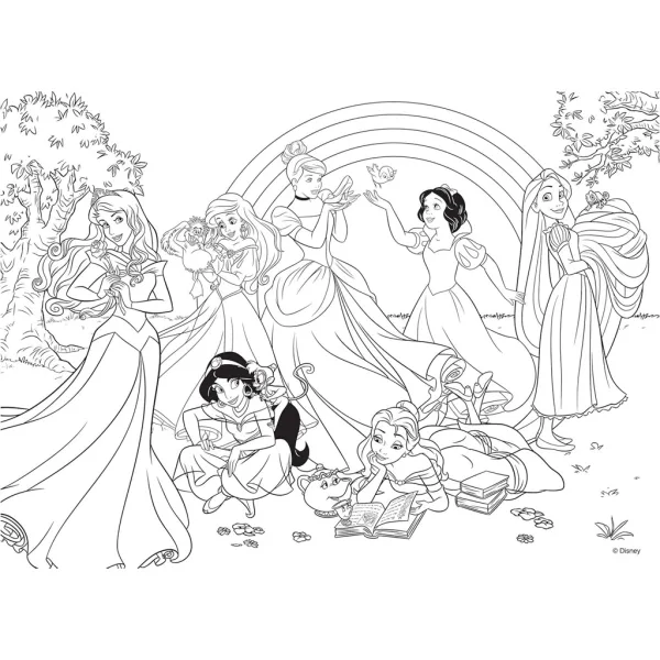 Disney Princeske 2 v 1, 24-delni puzzle in pobarvanka 50x35 cm - Lisciani slika 3
