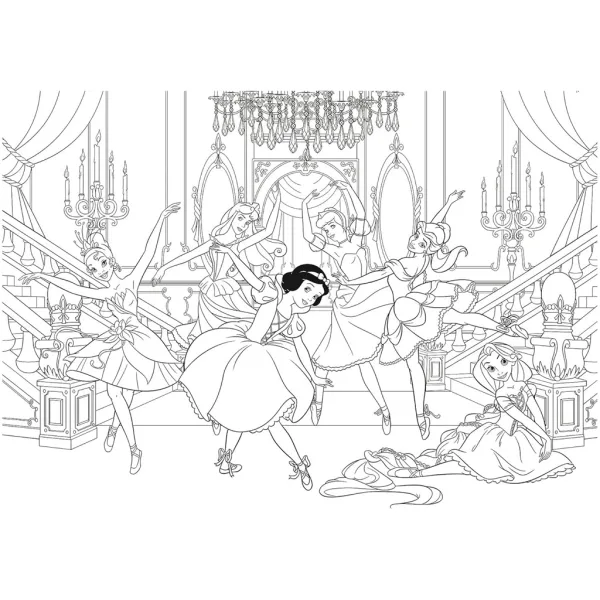 Disney Princeske 2 v 1, 250-delni puzzle in pobarvanka 50x35 cm – Lisciani slika 3