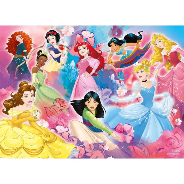 Disney Princeske 2 v 1, 2x24-delni maxi puzzle in pobarvanka - Lisciani slika 2