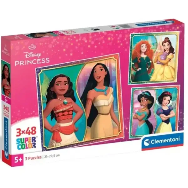 Disney+Princeske Supercolor 3x48 kosov puzzle - Clementoni slika 1