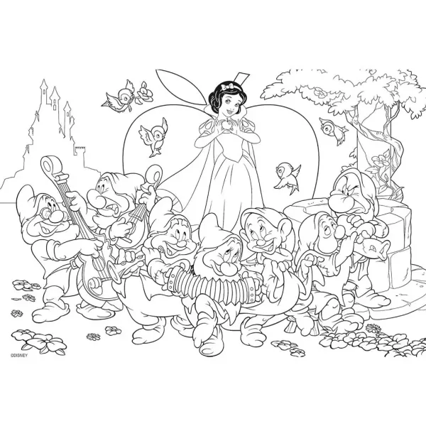 Disney Sneguljčica 2-v-1 maxi sestavljanka s 24 kosi in pobarvanka 70x50 cm - Lisciani slika 2