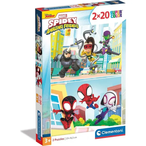 Disney Spidey 2x20-delni Supercolor sestavljanka - Clementoni slika 1