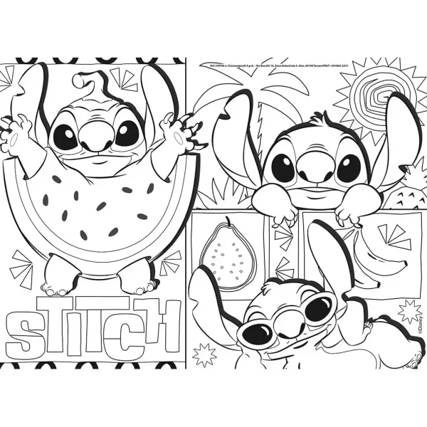 Disney Stitch 2 v 1 maxi 4x48-delna sestavljanka in pobarvanka 35x25 cm - Lisciani slika 2