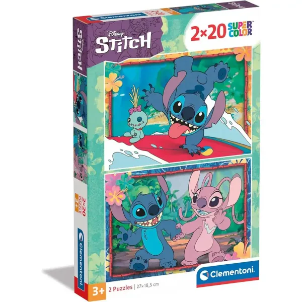 Disney Stitch 2x20-delni Supercolor sestavljanka - Clementoni slika 1
