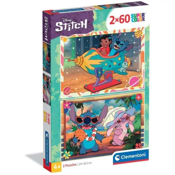Disney Stitch 2x60-delni Supercolor puzzle - Clementoni slika 1