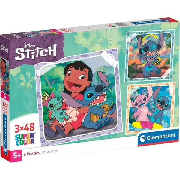 Disney+Stitch 3x48-delna Supercolor sestavljanka - Clementoni slika 1