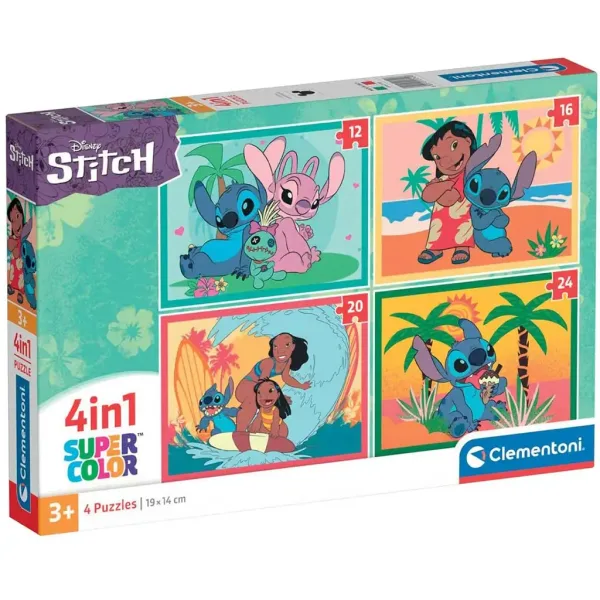 Disney+Stitch 4v1 Supercolor sestavljanka - Clementoni slika 1