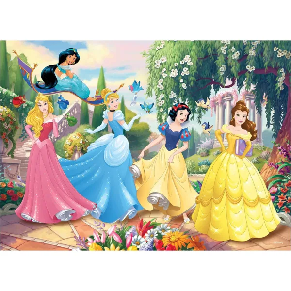 Disney princeske – Pravljični čar vrta 2 v 1, 60-delni puzzle in pobarvanka 50x35 cm – Lisciani slika 2