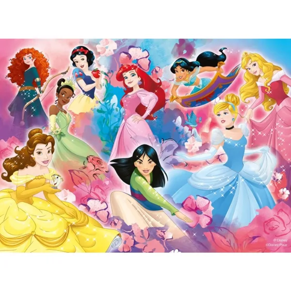 Disney princeske ekipa 2 v 1 24-delni Eco maxi puzzle in pobarvanka 70x50 cm - Lisciani slika 2