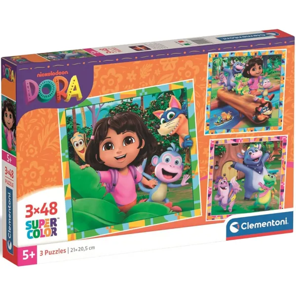 Dora raziskovalka 3x48-delni Supercolor sestavljanka - Clementoni slika 1
