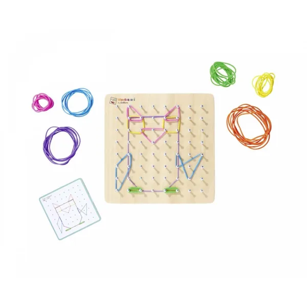 Eichhorn: Lesena Montessori Geoboard – razvoj oblik, domišljije in fine motorike - Simba Toys slika 2