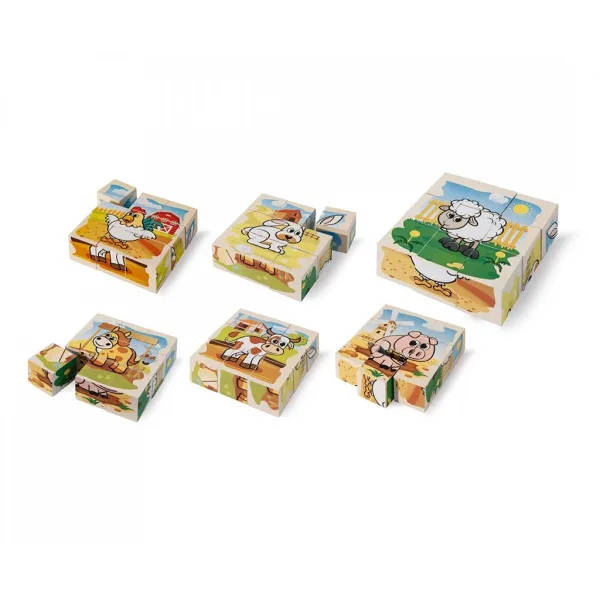 Eichhorn: Lesena sestavljanka kocke – Puzzle s hišnimi ljubljenčki za malčke - Simba Toys slika 2