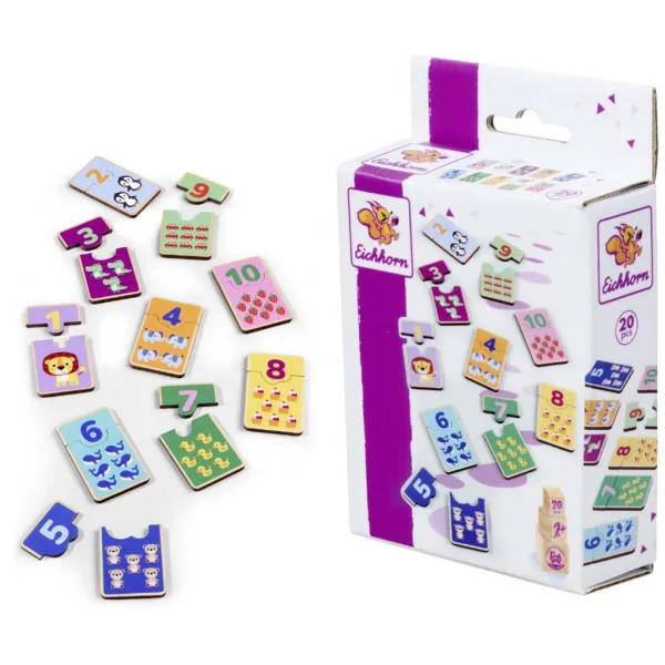 Eichhorn: Lesena številčna sestavljanka – Živalska igra za povezovanje parov - Simba Toys slika 2