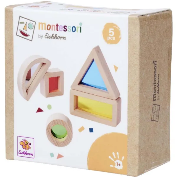 Eichhorn: Lesene montessori barvne oblike z okencem – Senzorični gradbeni set - Simba Toys slika 1
