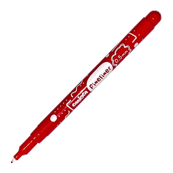 Fineliner iglični flomaster, rdeče barve, 0,5 mm - Carioca slika 2