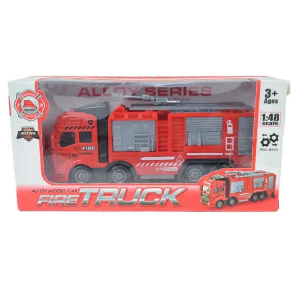 Fire Truck: Kovinski tovornjak s kolesi za gasilsko postajo 20cm slika 6