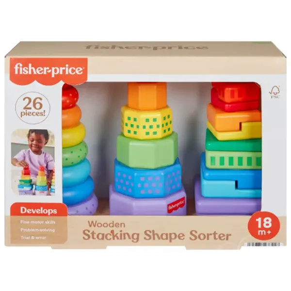 Fisher-Price Barvni sortirnik oblik in piramida za zlaganje - Mattel slika 1