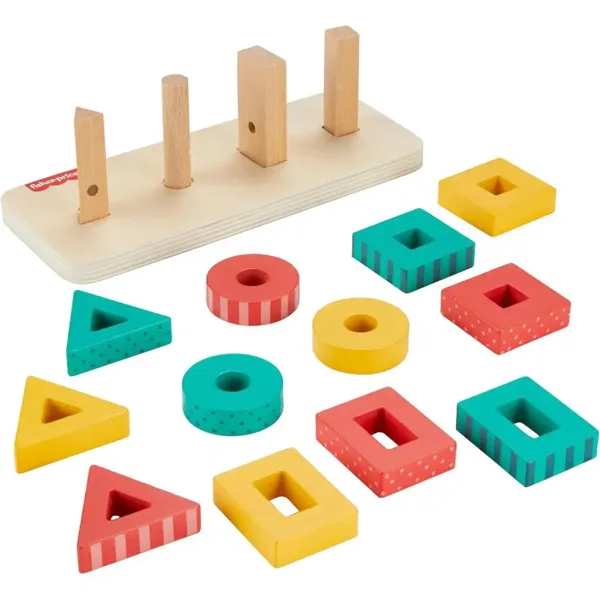 Fisher-Price: Wood lesena vstavljanka za razvoj oblik - Mattel slika 3