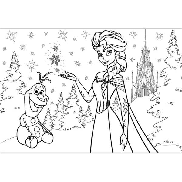 Frozen – Moč prijateljstva 2 v 1, 108-delni puzzle in pobarvanka 50x35 cm – Lisciani slika 3