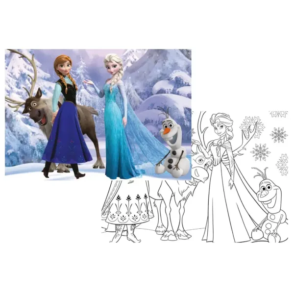Frozen 2 v 1, 108-delni puzzle in pobarvanka 70x50 cm - Lisciani slika 2