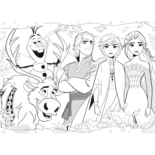 Frozen 2 v 1, 48-delni puzzle in pobarvanka 35x25 cm – Lisciani slika 3
