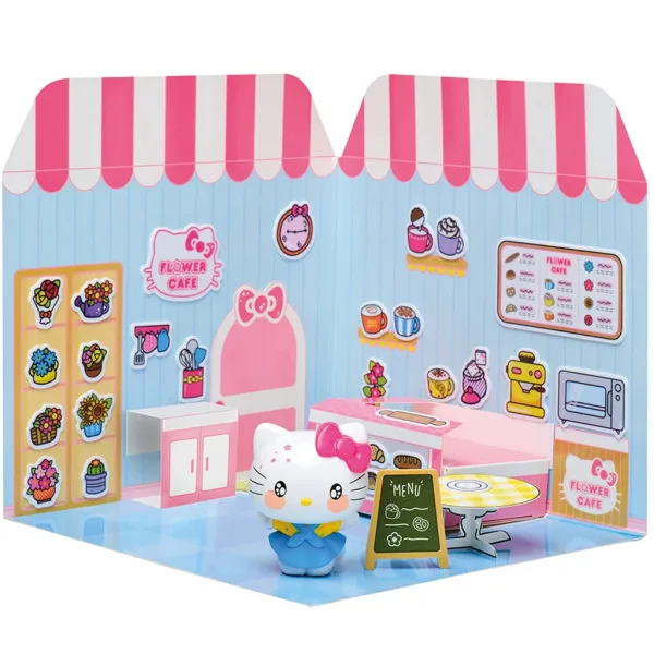 Hello Kitty Flower Café figura z nalepljivo hišo - Comansi slika 3