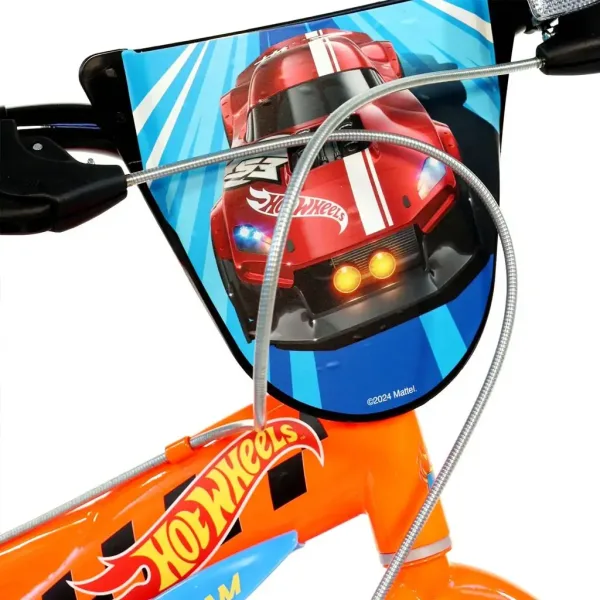 Hot Wheels 14 otroško kolo s držalom za bidon in pomožnimi kolesci v oranžno-črni barvi – Dino Bikes kolo slika 4