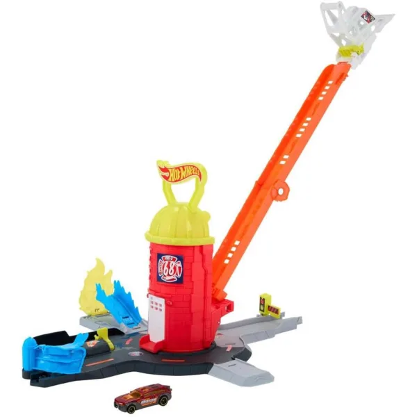 Hot Wheels: Gasilski stolp dirkalni set – Mattel slika 2